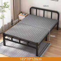 HOMEBLOOM-Metal Folding Bed 75/100/120CM Portable Folding Bed for Dormitory Rooms Single Heavy Duty Bed Frame Sleeping Rest Bed Couch Load bearing 500kg Space-Saving Heavy-Duty Folding Bed