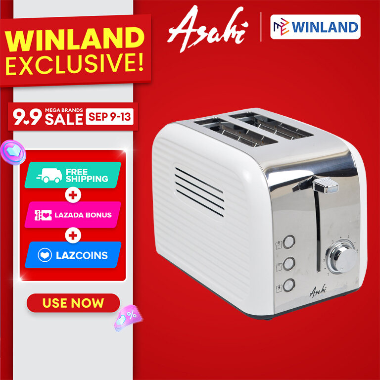 ASAHI Winland Pop Up Bread Toaster - 6 Browning Settings