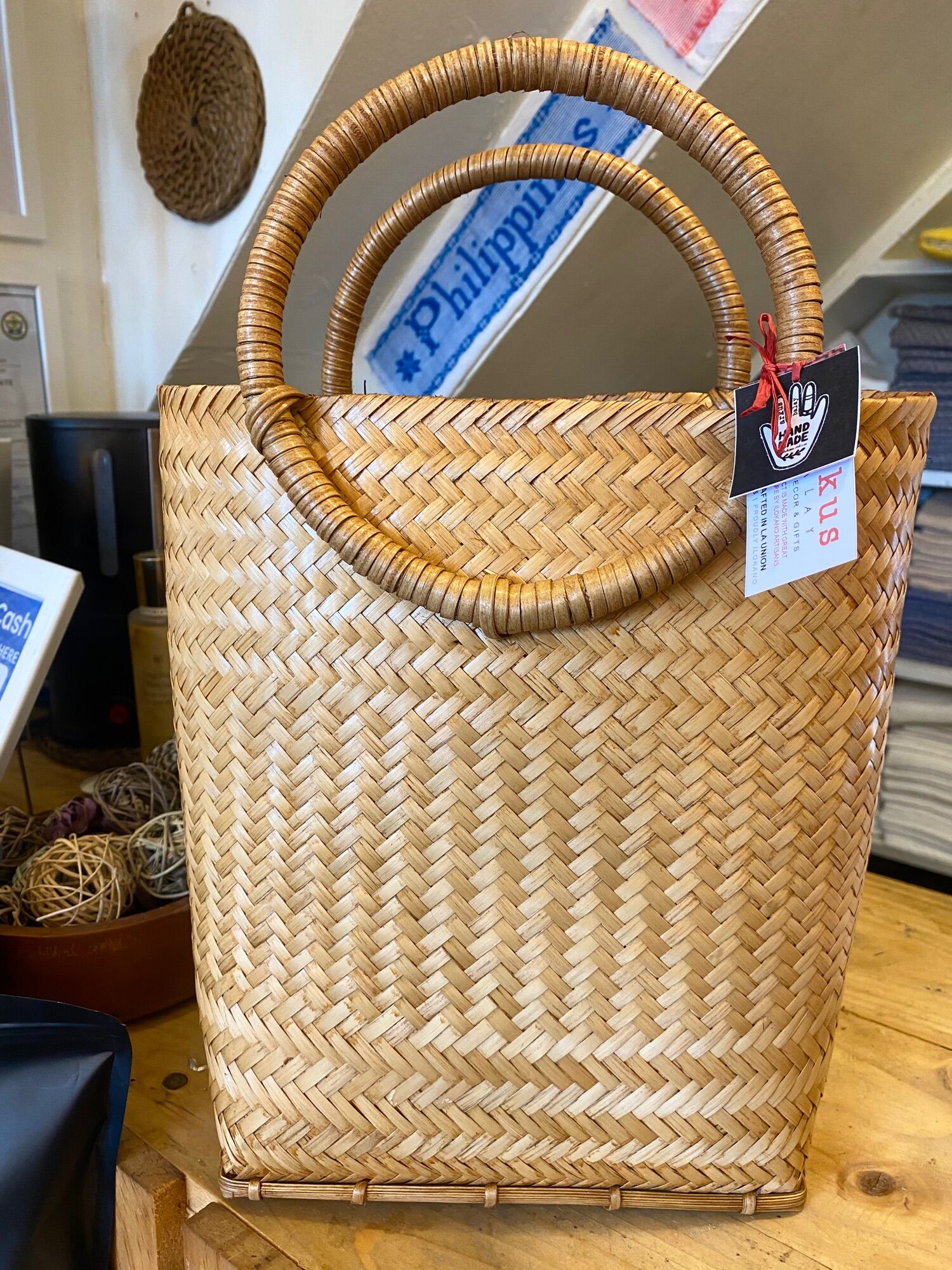 Handwoven bamboo bag hand bag Small And Large Sizes Straw And