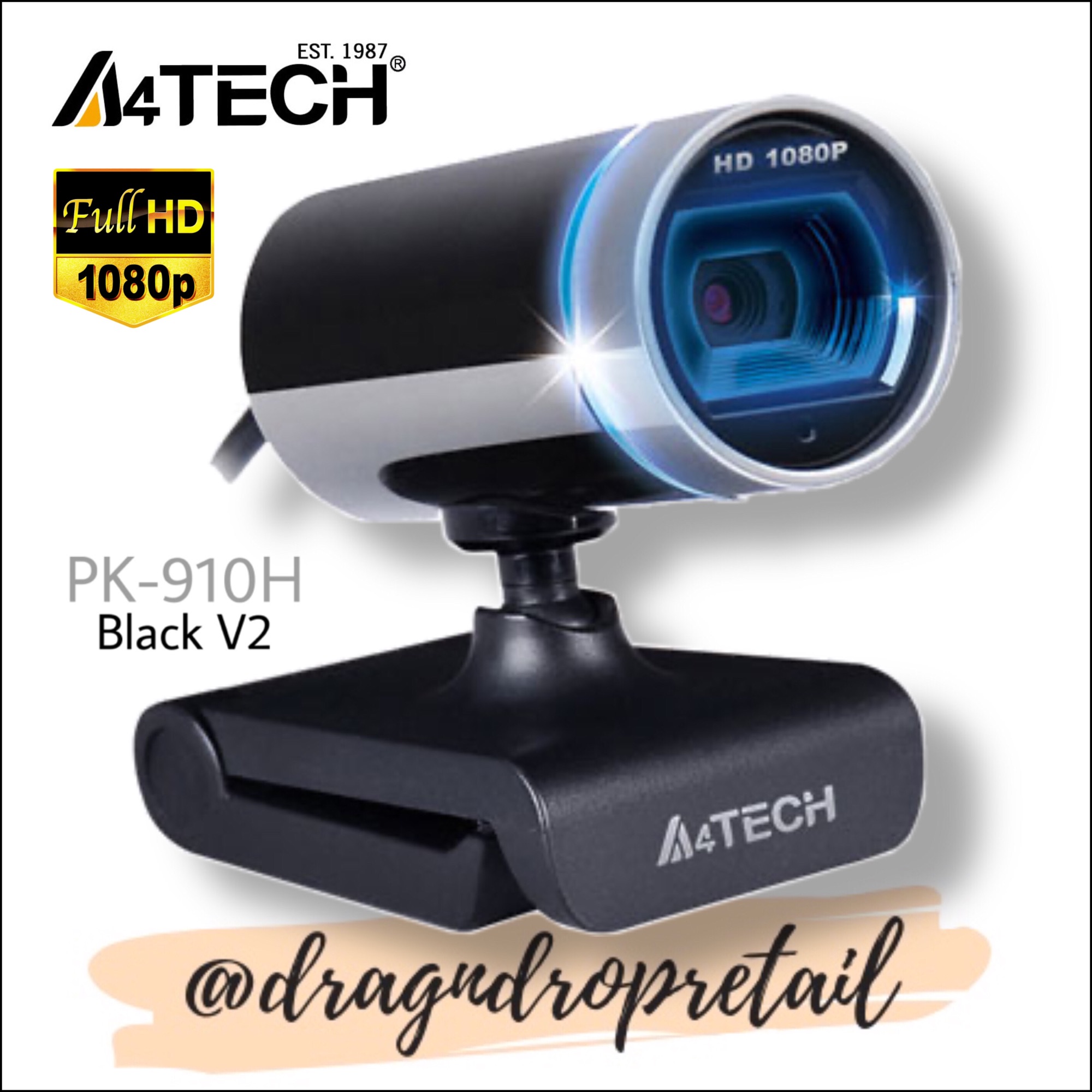 A4TECH PK-910H 1080p Full-HD WebCam Black V2