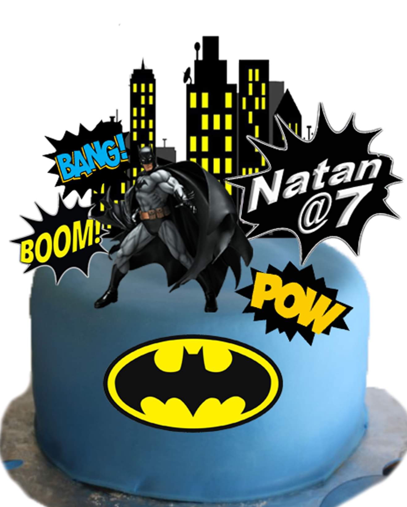 Batman 8in Round Logo Edible Cake Topper Image ABPID07536 - Walmart.com