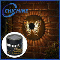 Chcimine Decorative Solar Light Waterproof Fence Light Metal Solar Powered Outdoor Deck Step Wall Light for Garden Post Patio Backyard Decor