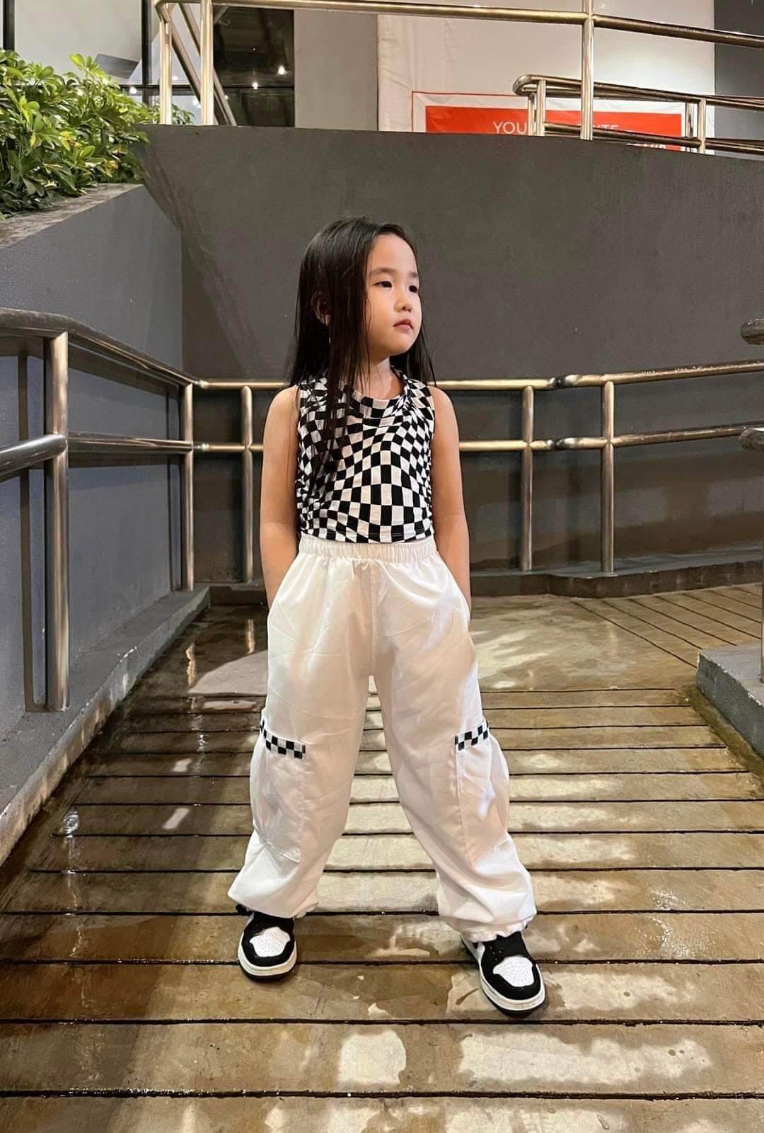 Kyian.ph Cargo Pants Tank Top Terno (white tops) 3-5y/o RTW OOTD