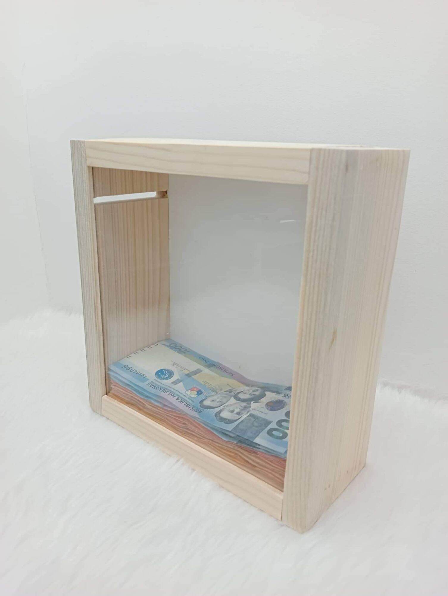 Reusable Wooden Alkansya | Tip Box | Paper Bill Alkansya | Team Kahoy Minimalist Ipon Challenge | Acrylic Alkansya. 