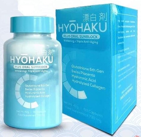 hyohaku glutathione HYOHAKU GLUTATHIONE CAPSULES 730MG / 60 CAPSULES w/ 1 Free Frozen Collagen  Facial Mask