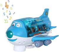 360 Degree Rotating Airplane Model Electric Plane Toy With Light Music Bump And Go Action Toddler Toy Children Xmas Gifts