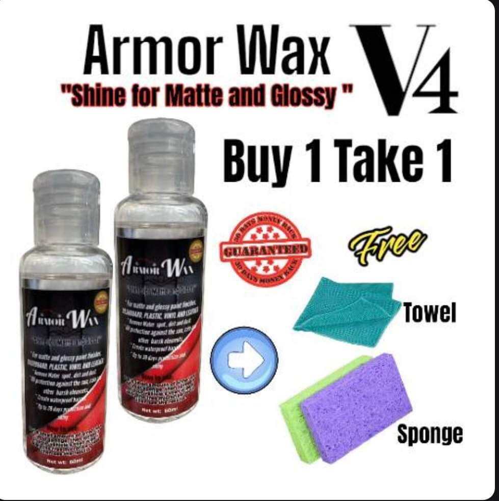 Armor Wax Buy1 Take1 with Microfiber Cloth & Sponge (60ml) | Lazada PH