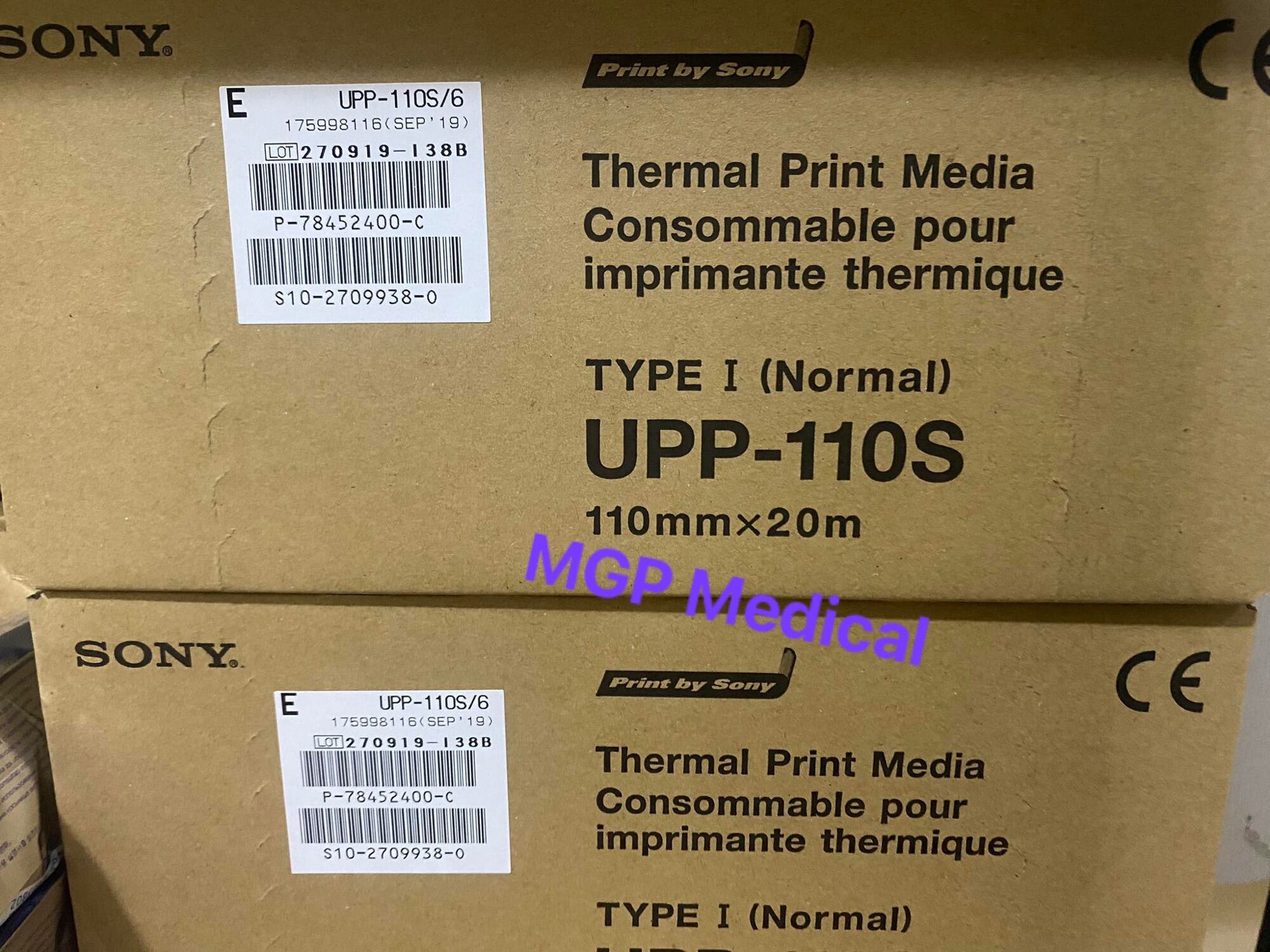 ORIGINAL Sony Ultrasound Thermal Paper UPP 110S Type 1 Standard 1 box