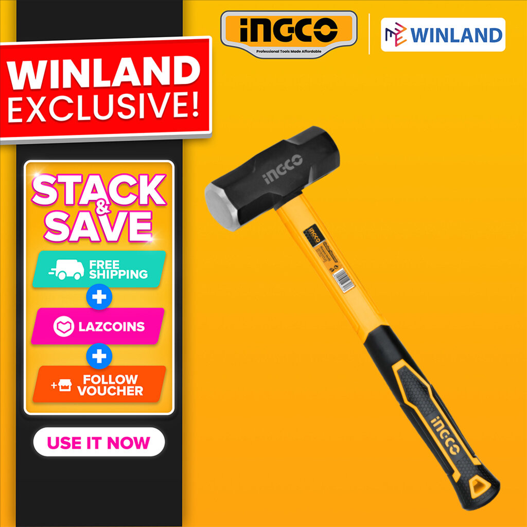 INGCO SLEDGE HAMMER 4LB with Fiber Glass Handle