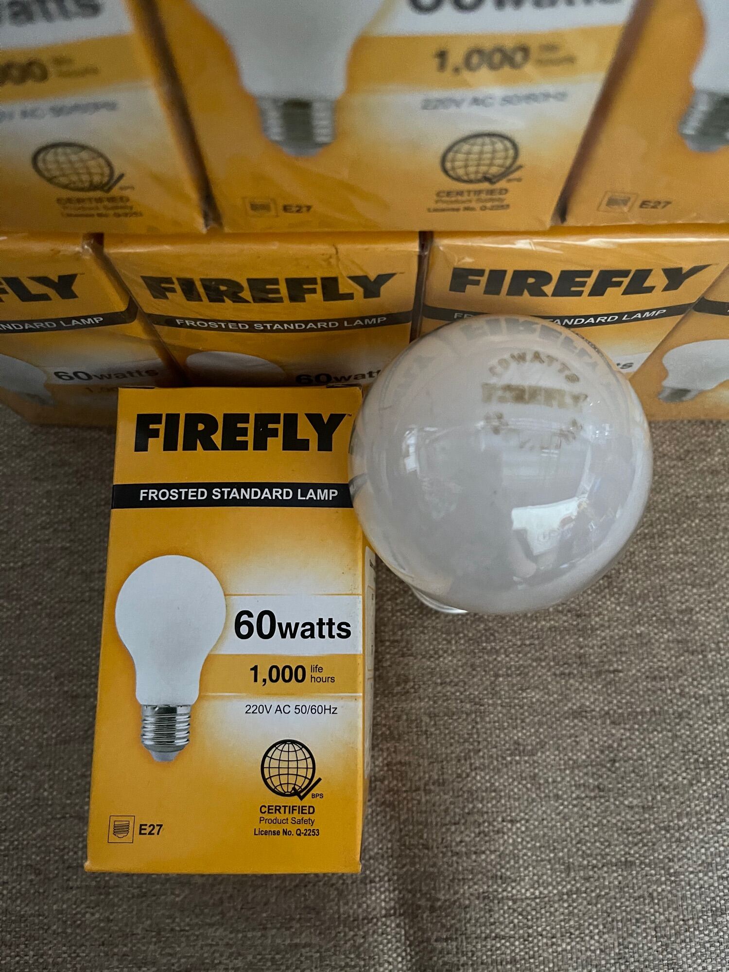 Firefly Frosted standard Lamp Incandescent 25W, 40W, 60watts ,100w(220V AC50/60Hz)