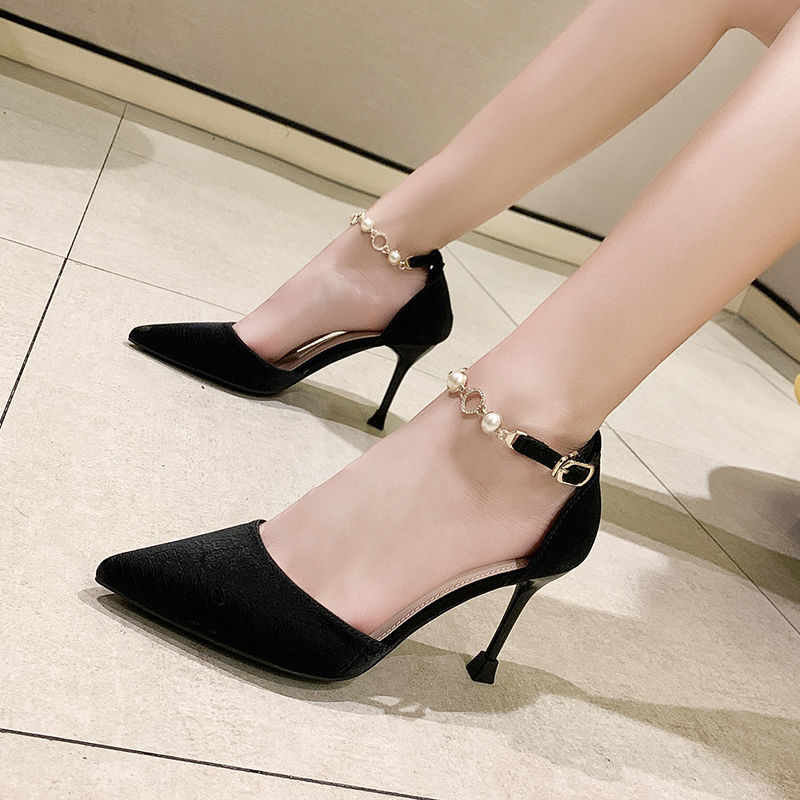 WANYNG Heels Thin High Toe Color Solid Shoes Knee The Over Pointed