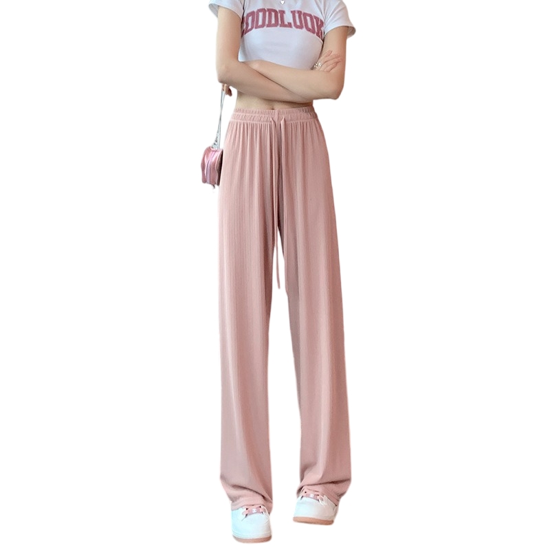 Narrow trousers Women's trousers Thin high-waisted straight-leg trousers Casual sunscreen trousers for women
