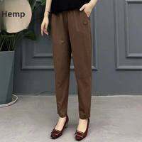 QIAOXIZI | Cotton Elastic Waist Slim Fit Capri Pants