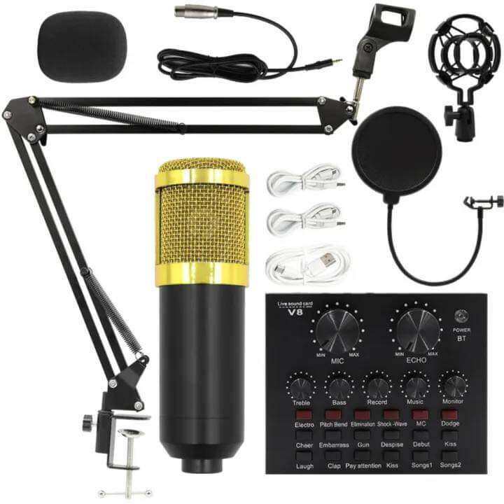 BM 800 Condenser Mic Set with V8 Soundcard, Complete