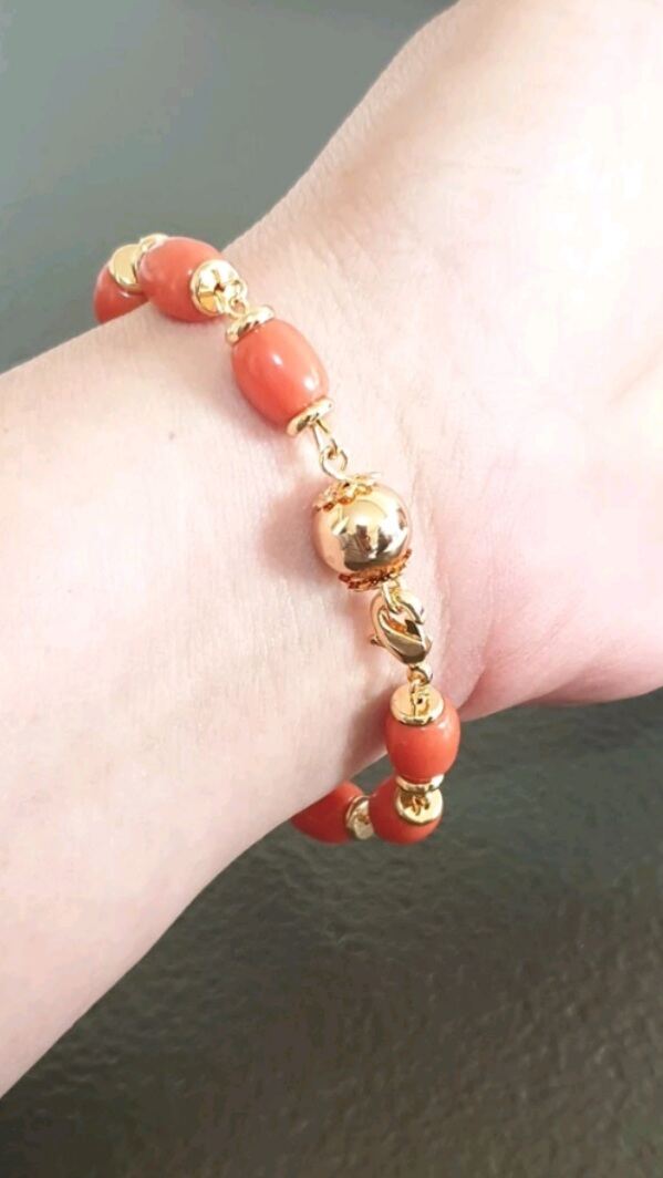 Womans Bracelet 18k Gold Plated Corales Coral Bracelet FREEBBIE