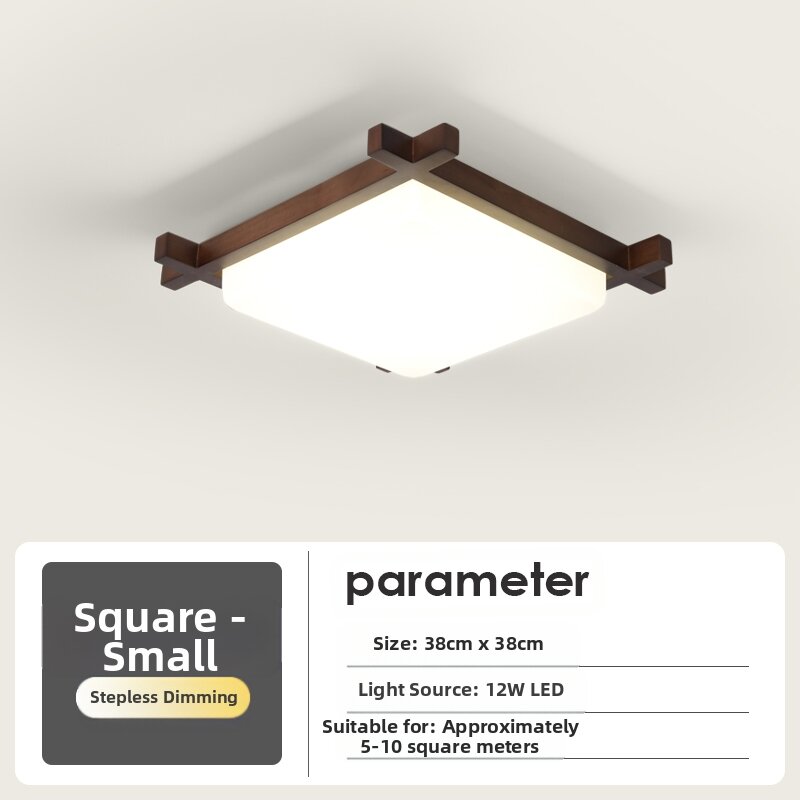 XISHANGJIAXI | Walnut Colored Neo Chinese Solid Wood Ceiling Light
