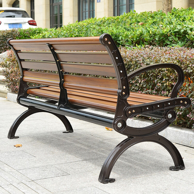 Park Chair Outdoor Bench Leisure Anti-corrosion Solid Wood Bench 