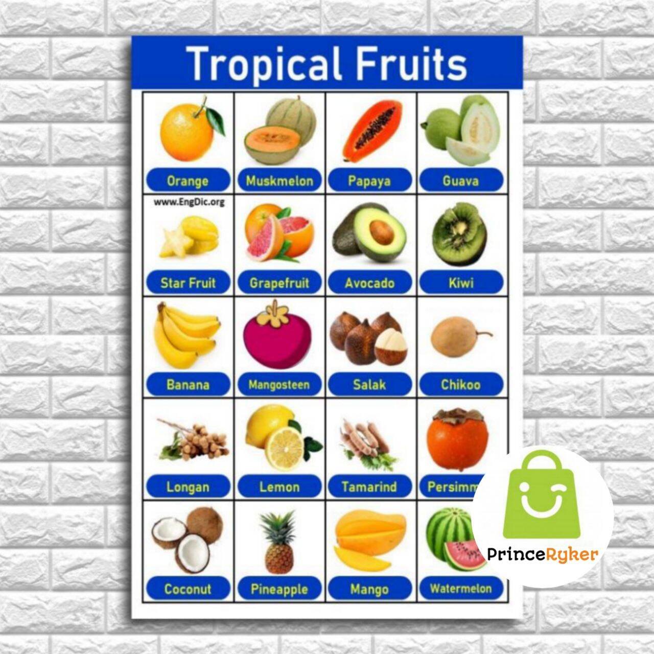 Fruits & Vegetables Charts | A4 Size Laminated Educational Wall Charts ...