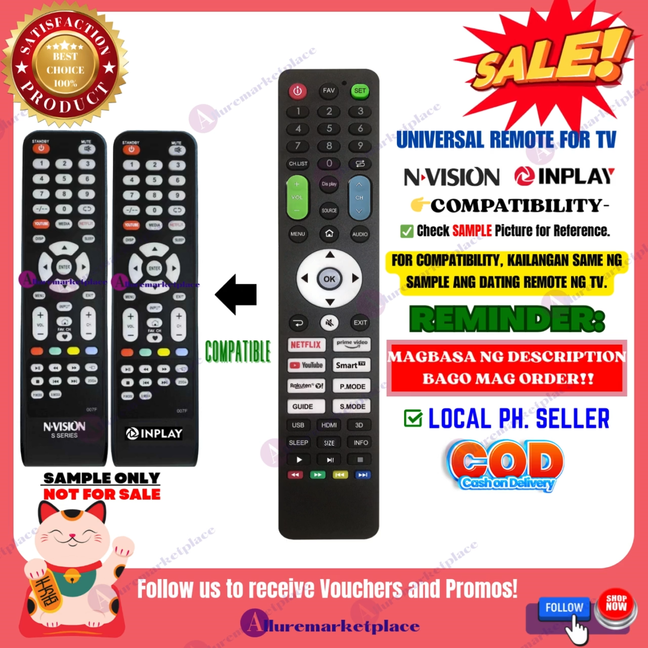 NVISION Smart TV Remote Universal [**Mag Basa B4 Umorder**] for INPLAY ...