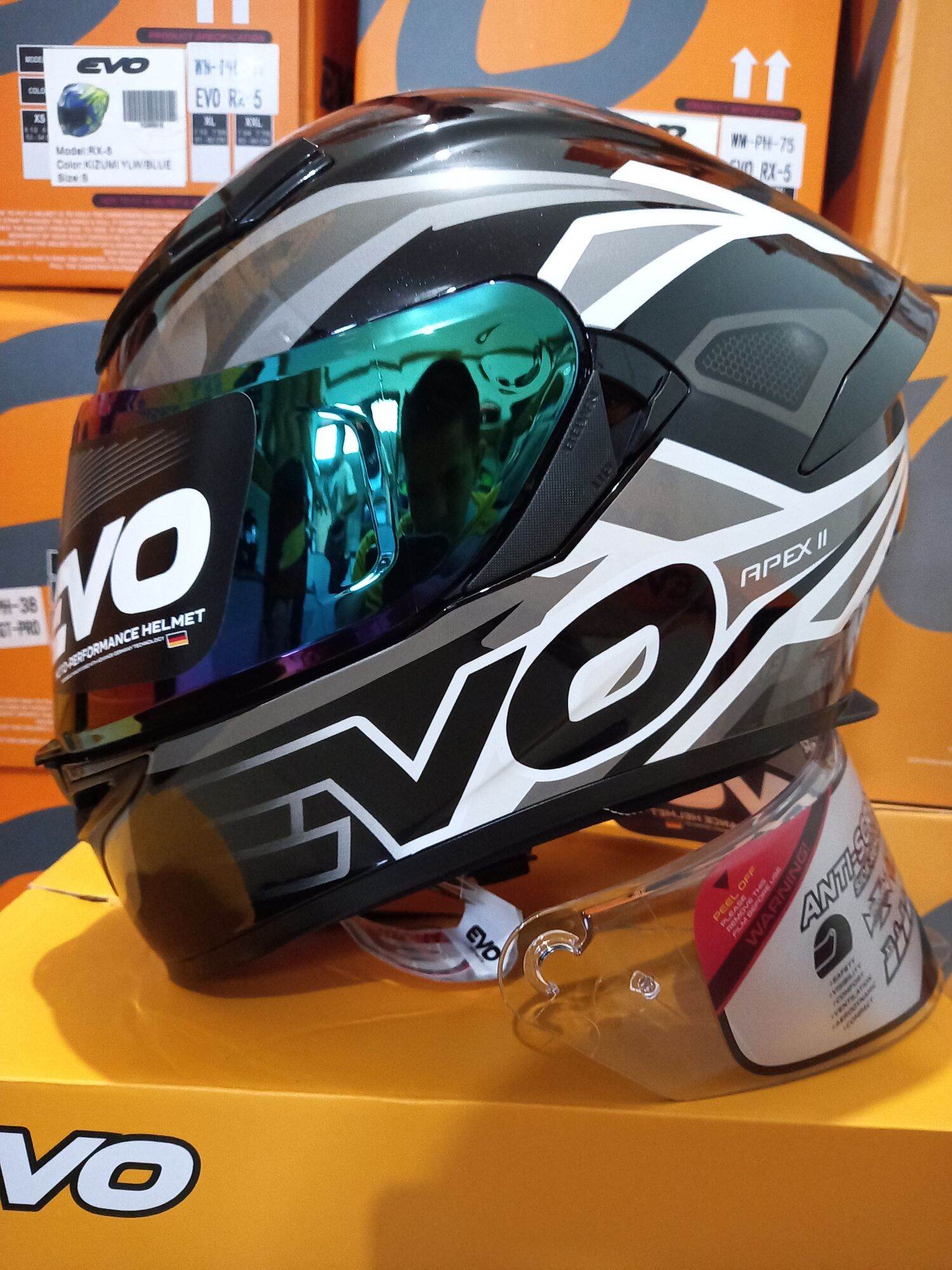 EVO HELMET GSX 3000 APEX GRAY FULL FACE DUAL VISOR Lazada PH