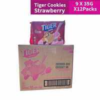 Tiger Strawberry Cookies 9 x 35g Per Pack