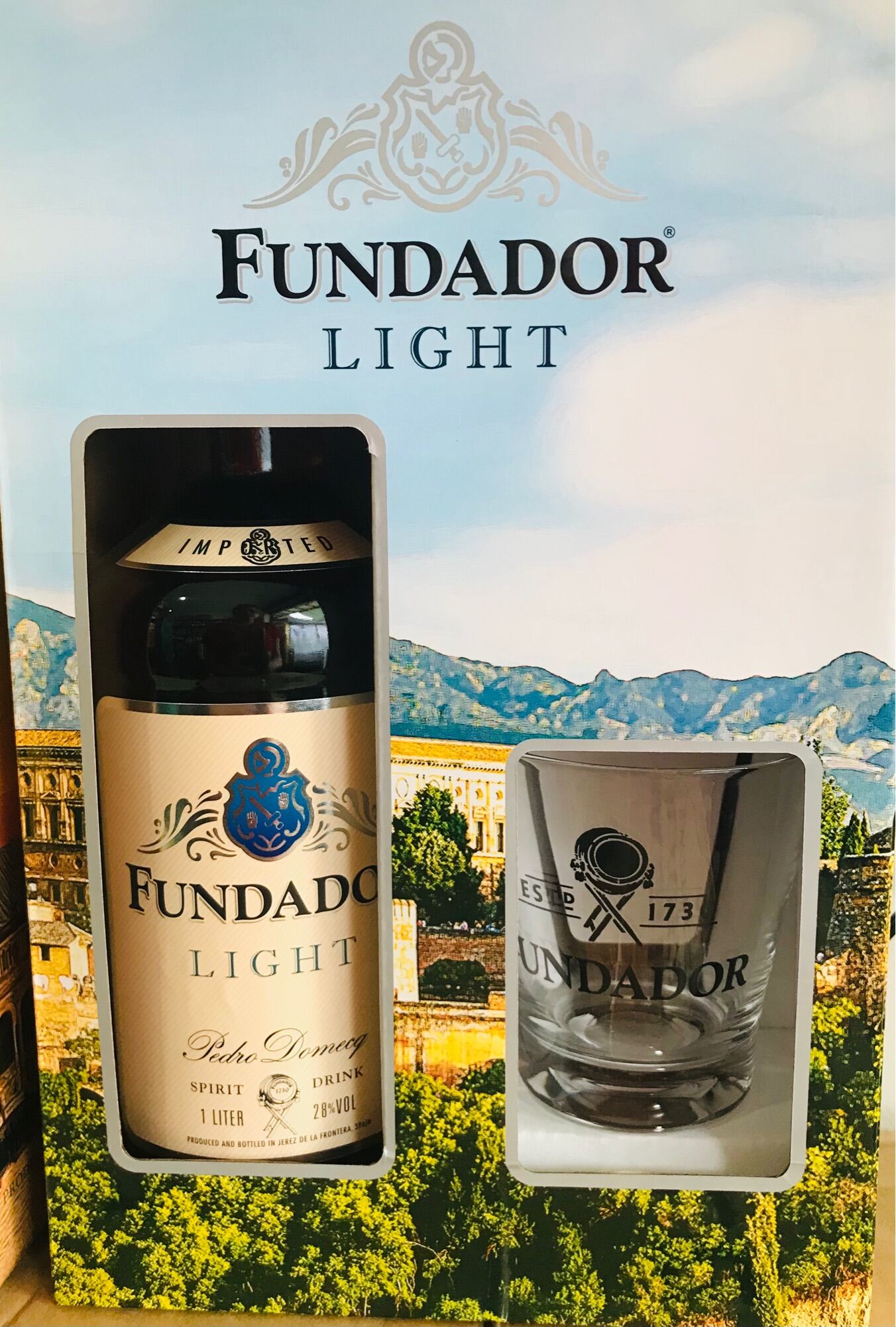 Fundador Light Brandy 1L with Glass Pack Lazada PH