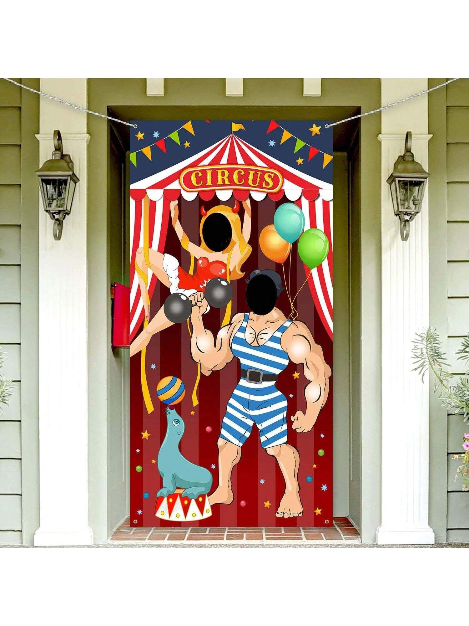 Carnival Circus Theme Photo Door Banner Background Photo Vinyl ...