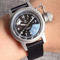 Tandorio 36mm Black Dial NH35A  Miyota 8215 PT5000 Automatic Mens Watch Wristwatch Big Crown Domed Sapphire Glass