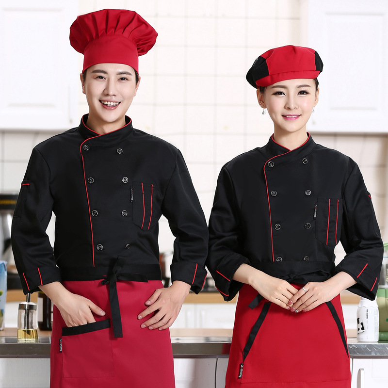 Chef Uniform for Men Long Sleeve Chefs Uniform for Women Catering ...