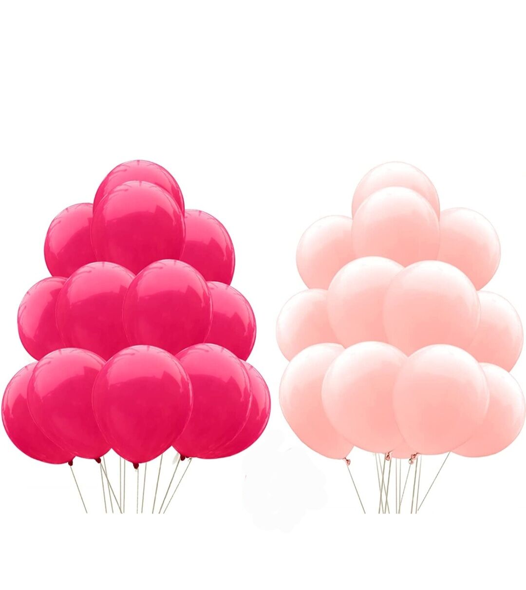 100 Pieces Metallic Latex Balloon 50 Fuschia Pink Balloon and 50 Pieces