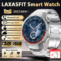 LAXASFIT 2025 New Smart Watch Mens 1.52 HD Screen Bluetooth Talk Heart Rate Monitor Men Women NFC Outdoor Sports Smart Watch