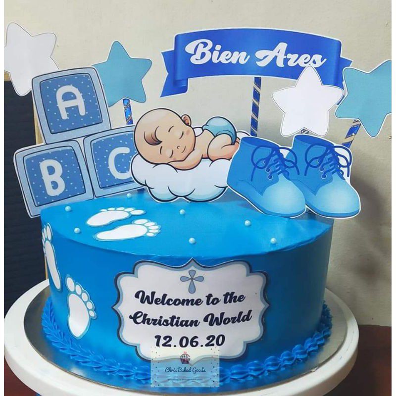 Baby boy Christening Cake 🎂 Welcome to the Christian world Timothy! 💕  Thank you for choosing Pyucakes! For more info, pricing, best… | Instagram