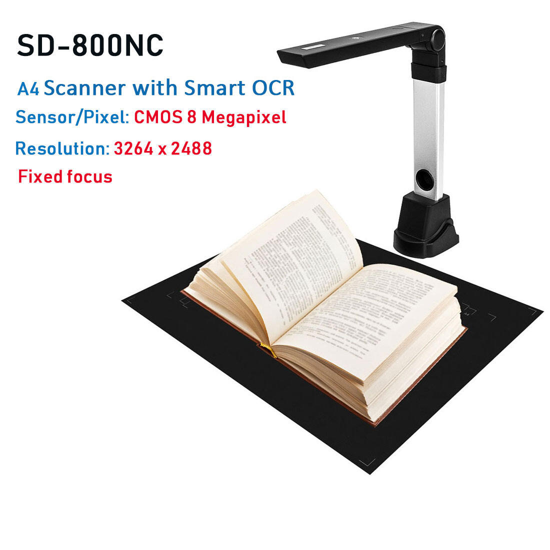 NETUM Book Scanner T101 Autofocus Document Scanner Max A4 A3 Size with ...