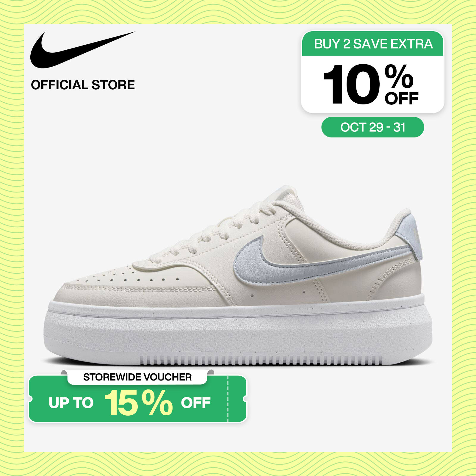 Nike Womens Court Vision Alta Shoes White Basketball Training