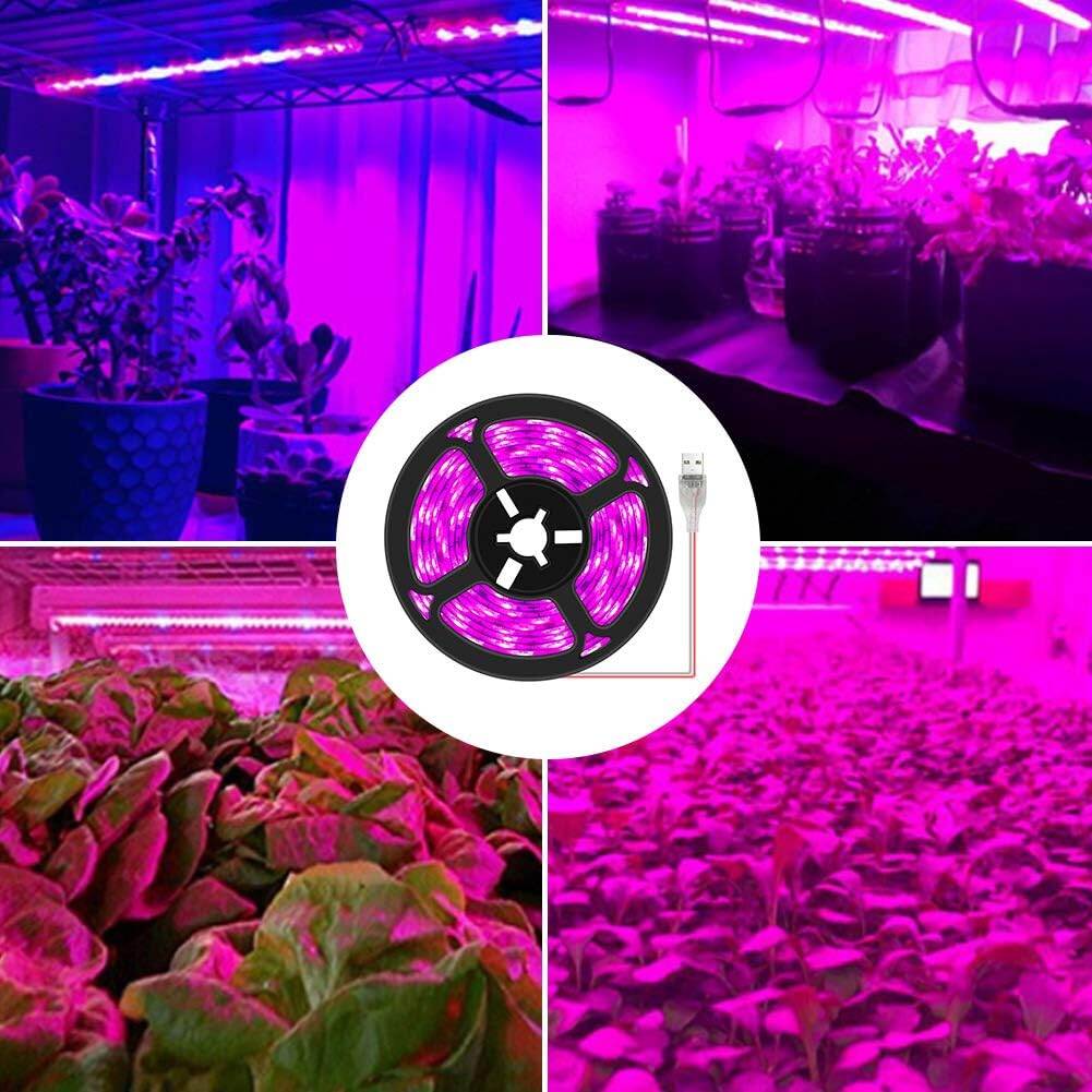 Plant Light Grow LED Strip 5V USB LED 1-5m Full Spectrum Waterproof LED ...