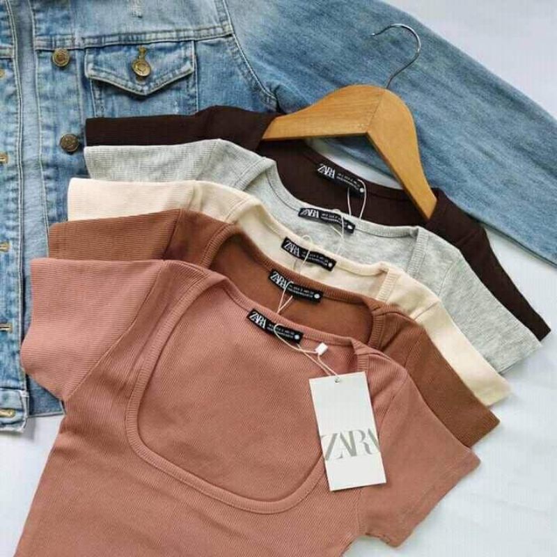 Zarah Square Neck Knit Crop Top FREESIZE COD | Lazada PH