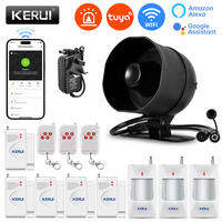 KERUI 120db Siren Alarm System WiFi Tuya Smart Speaker Alarm Kit with Motion Sensor Door Sensor for Home Security Protection
