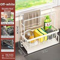 WEIMEIYUAN | Stainless Steel Kitchen Sink Organizer Dish Rack with Drainage for Towels Sponges and Cleaning Tools 3 Layer Storage Shelf for Kitchen Sink