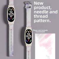 Oppo Band Silicone Strap Cloud Ink Blue Floral Print Womens Vitality Edition Smartwatch Bracelet Fashionable NFC Personalized Accessory