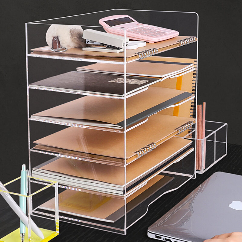 A4 Transparent Acrylic Office File Shelf Desktop File Shelf Office Desk
