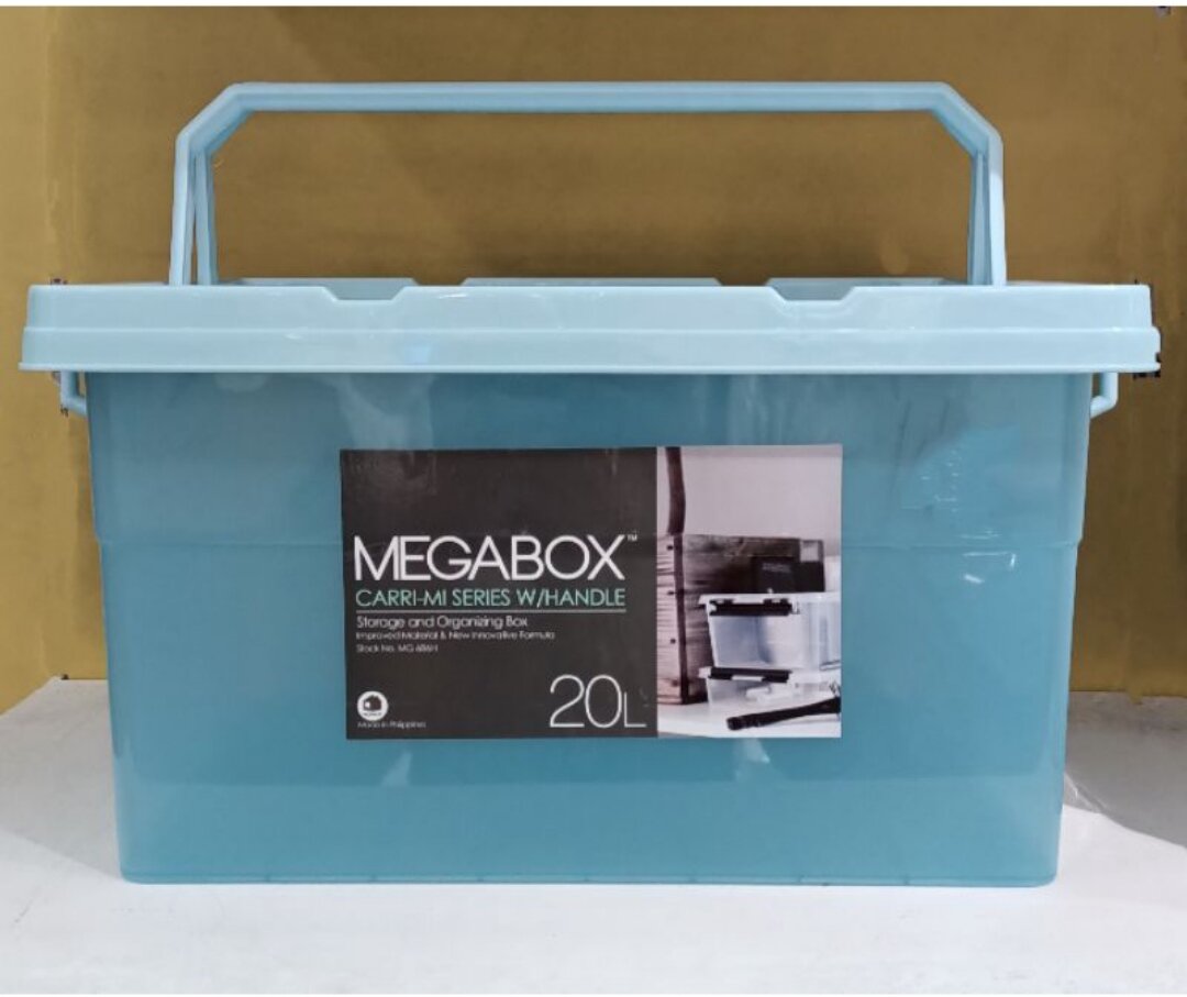 Megabox 20L Storage Box with Handle Blue (Stackable) Lazada PH