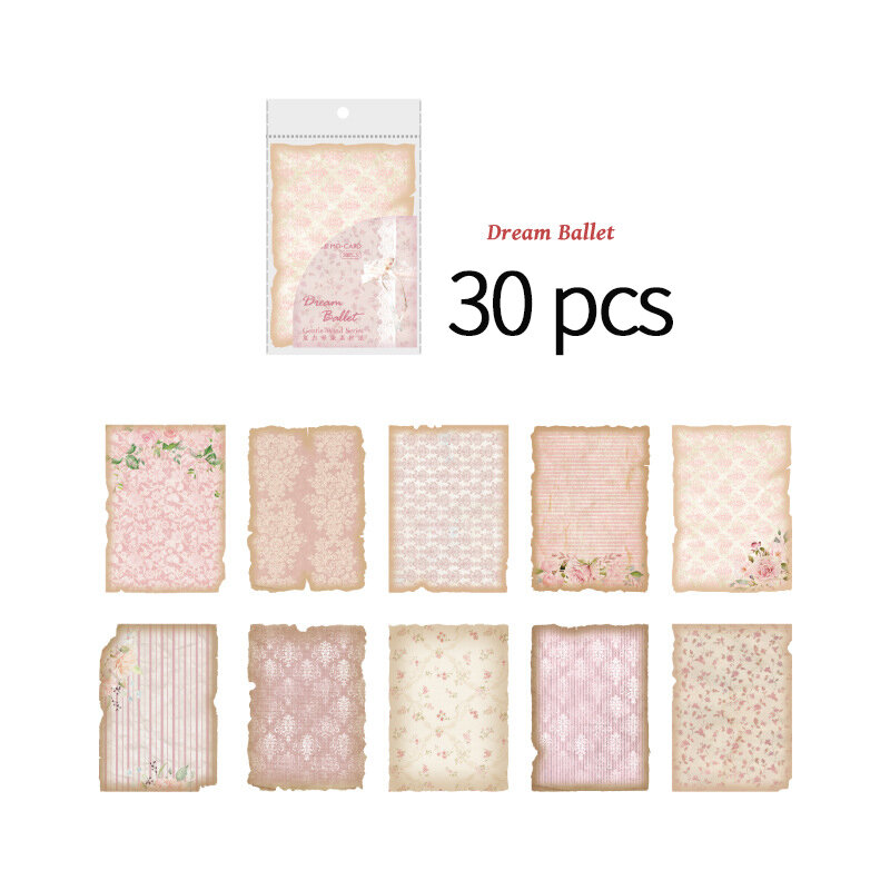 30 pcs/pack Vintage material paper base Decorative background paper hand made DIY Scrapbooking material craft paper