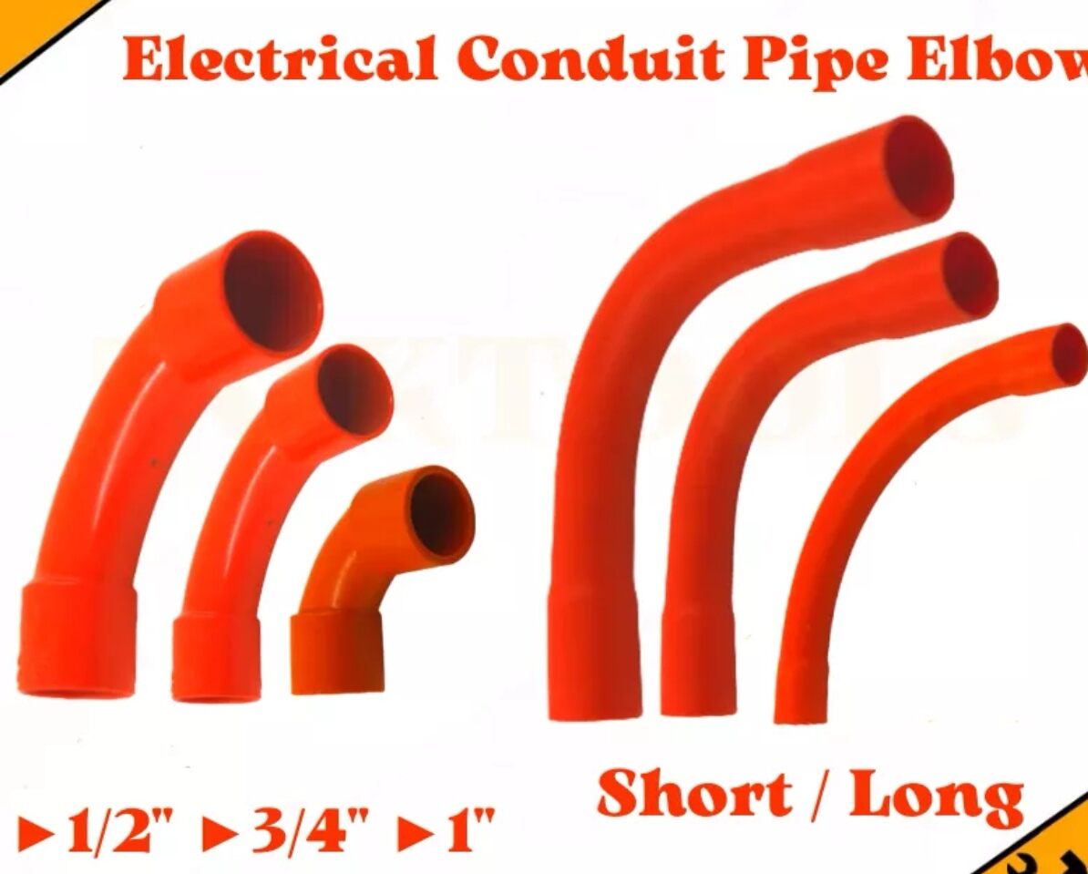 pvc conduit elbow shortlong 1/23/41 oranges electrical conduit pipe