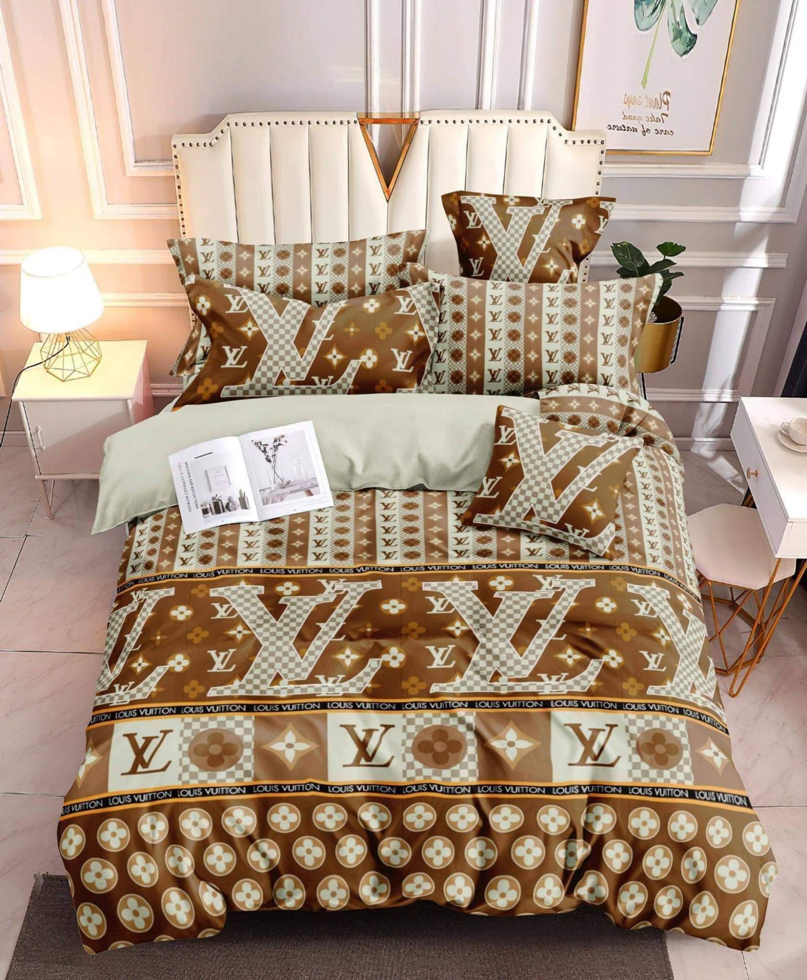 Louis Vuitton Inspired Bedsheet  Duvet And 4 Pillowcases  Brown  Konga  Online Shopping