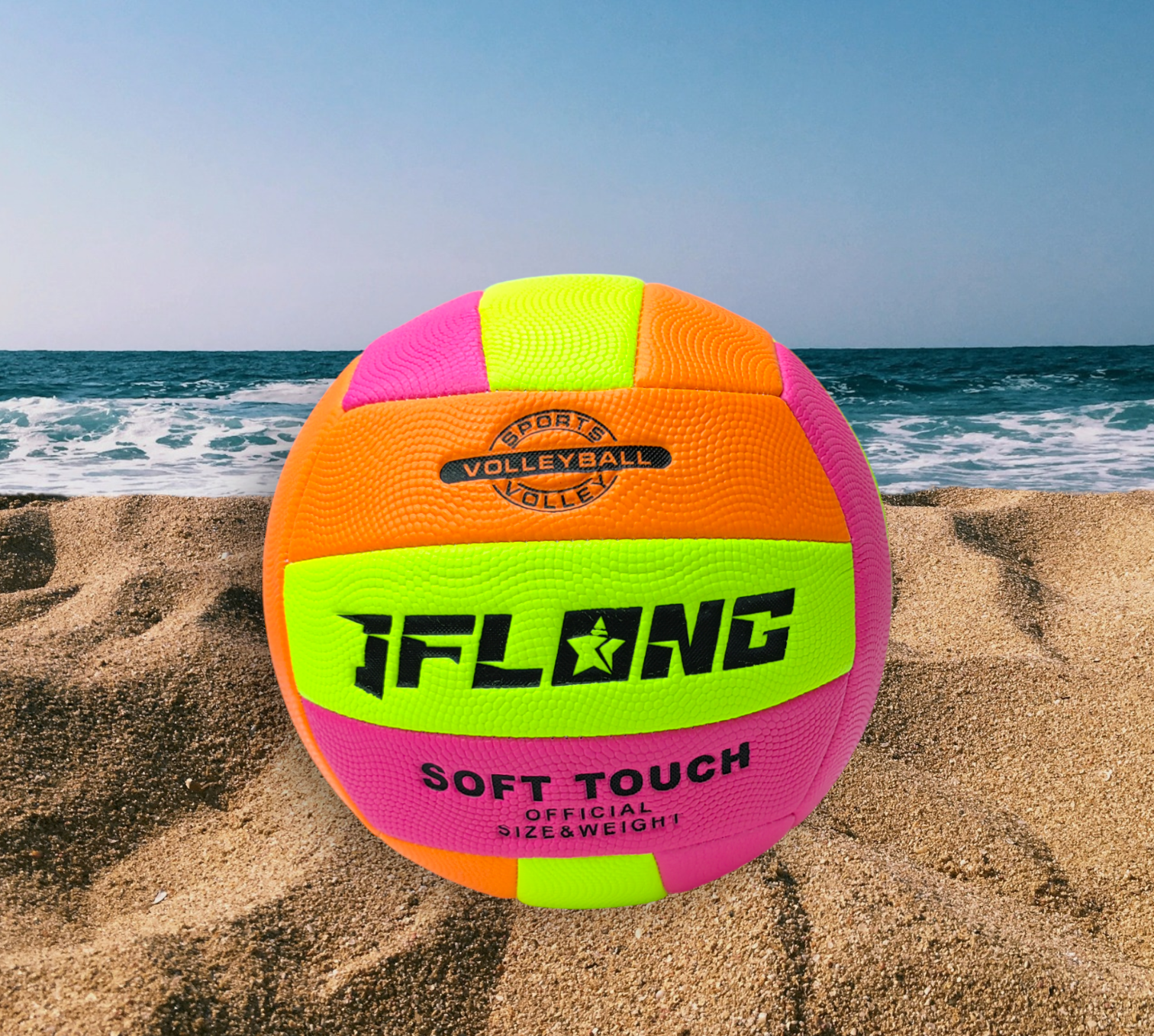 MONDO Toys – Ballon De Beach Volley Taille Officielle 5 – Soft Touch PVC Souple, 270 G – Intérieur/extérieur, Sable, Herbe – Couleur Aléatoire