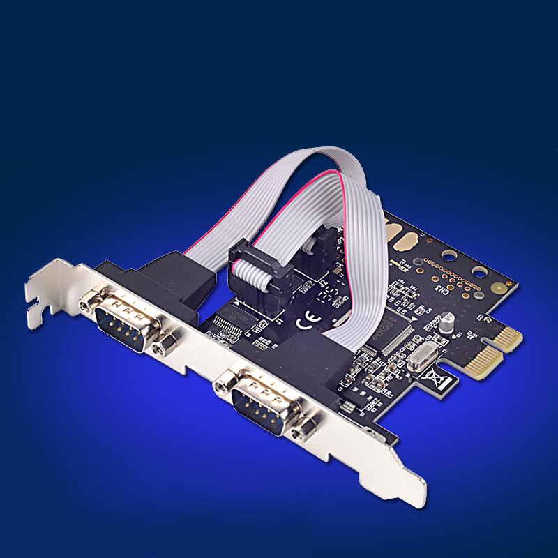 PCIe to Serial Port Card Computer Expansion Card RS232 MultiUser Card 2Port DB9Pin Comport