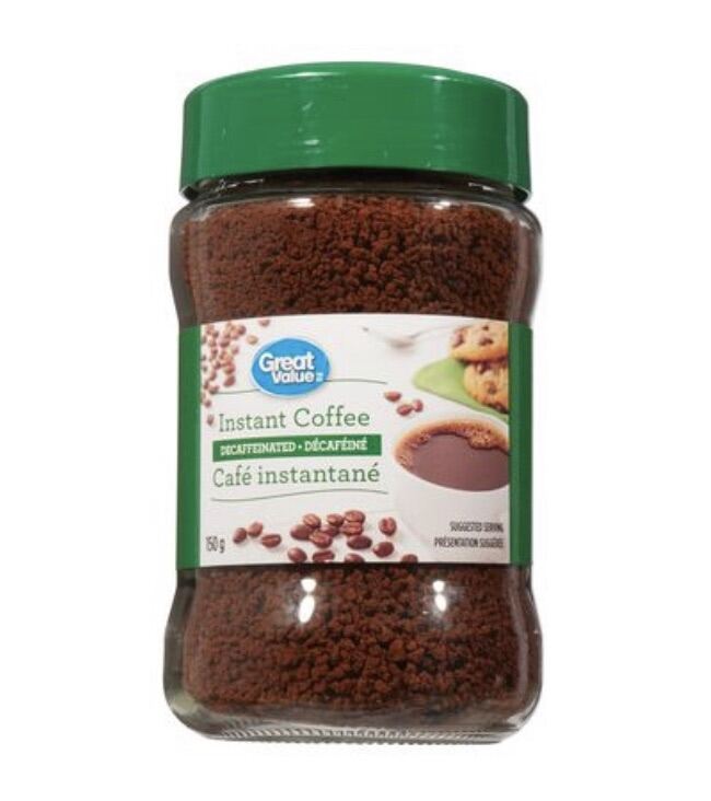 Great Value Instant Coffee Decaffeinated ,150g, Canada, Expiry Aug 2024
