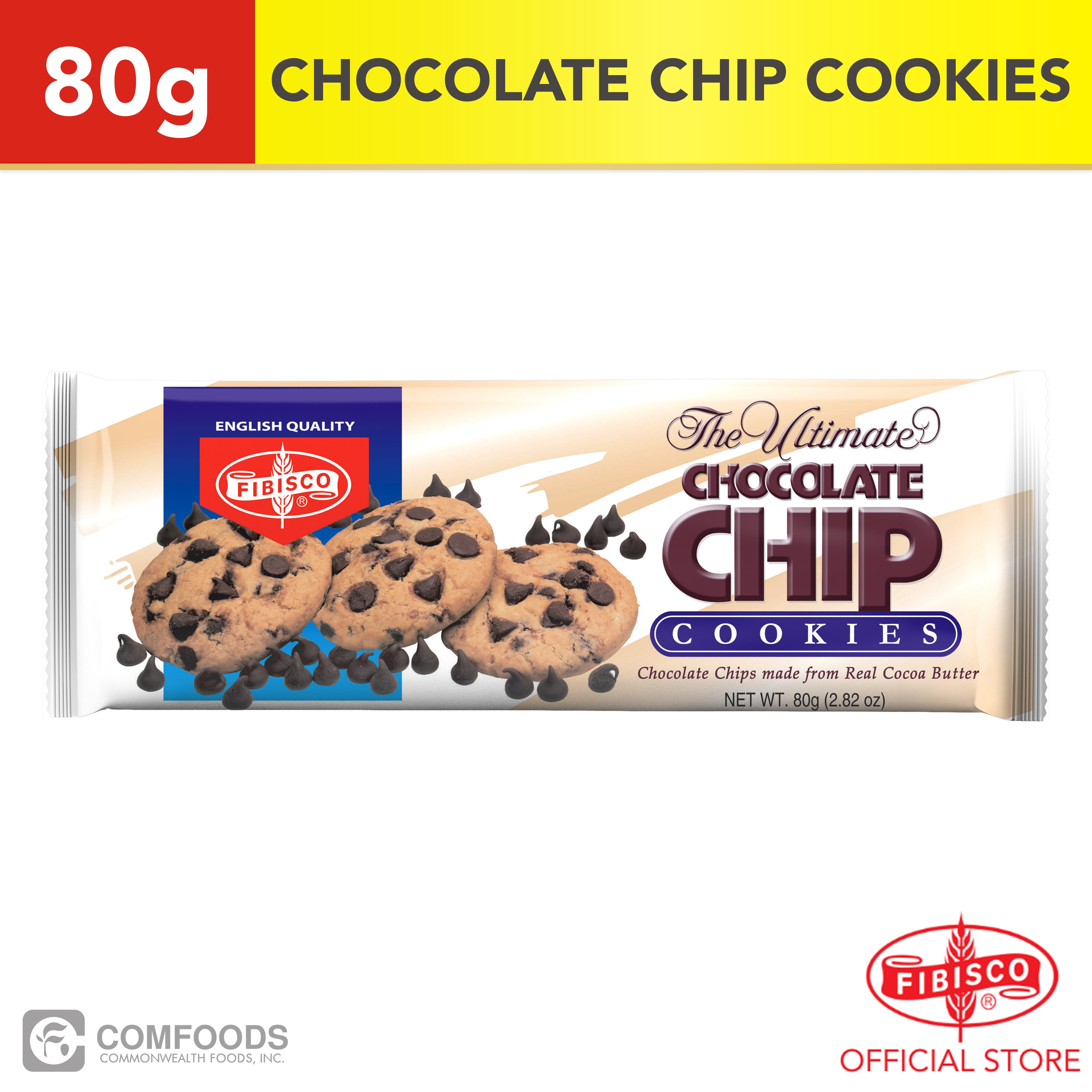 FIBISCO Chocolate Chip Cookies 80g | Lazada PH