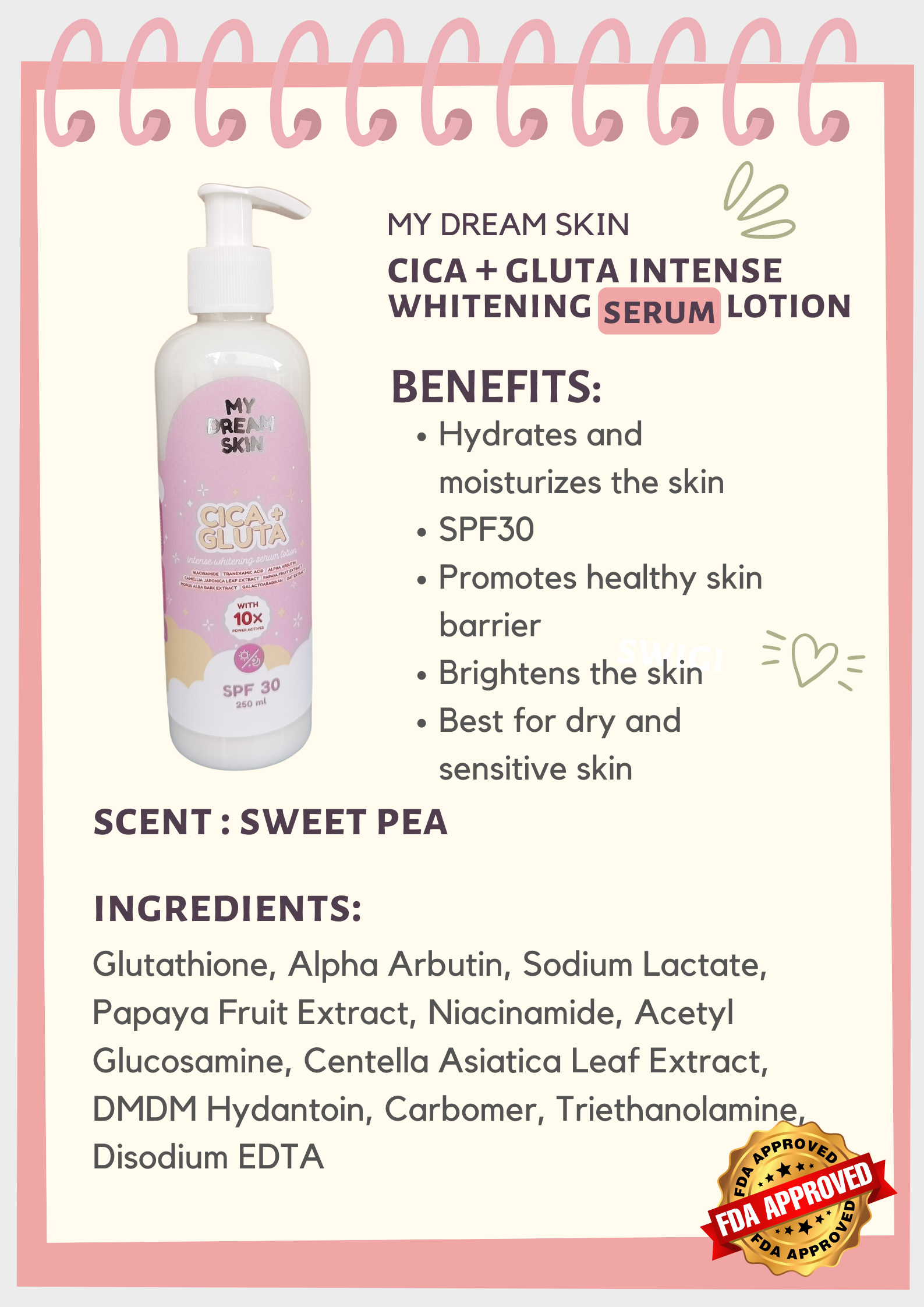 glutathione gummies benefits and side effects MDS CICA + GLUTA INTENSE WHITENING LOTION | LIGHTENS | HYDRATES AND  MOISTURIZES | SPF30